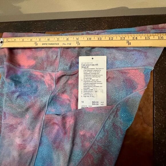 NWT Lululemon (14) Fast and Free HR 6” athletic running short bike short pockets - Picture 3 of 5